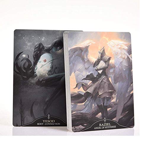 YZHM Juego de Cartas de Tarot de Angelarium Oracle of Emanations 33 Tarjetas Deck Tarot Family Party Board Tarjeta de Adivinación (Inglés)