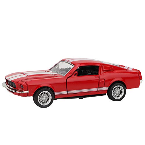 1:32 Clásico Modelo Fundido a Troquel Mini estimulación Aleación Tire hacia atrás Coche con luz y Sonido Vehículos de Molde Coche Juguete Regalo para niños Niñas(Rojo)