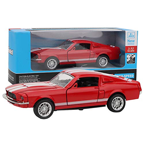 1:32 Clásico Modelo Fundido a Troquel Mini estimulación Aleación Tire hacia atrás Coche con luz y Sonido Vehículos de Molde Coche Juguete Regalo para niños Niñas(Rojo)