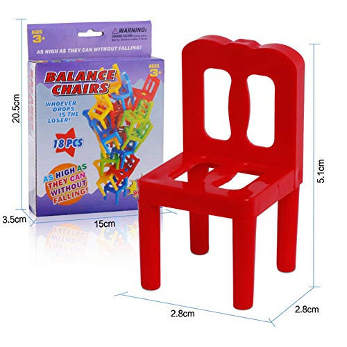 18pcs Mini Juguete Equilibrio de plástico, Multicolor Apilamiento Inteligencia Multijugador Juego de equilibrio Juegos de aprendizaje para niños