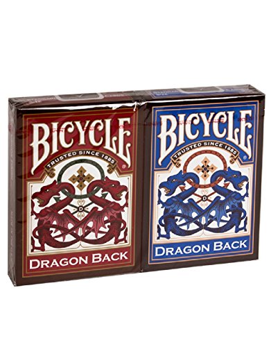 2 Pack Bicycle Dragon Back Decks Red & Blue Standard Poker Playing Cards