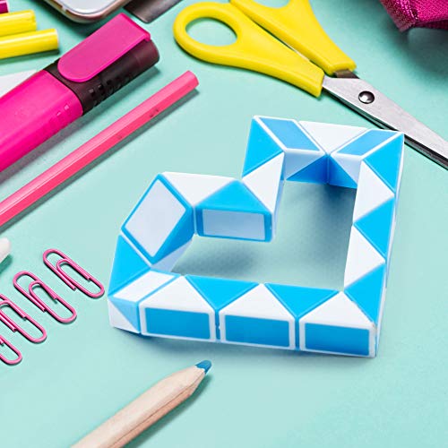 24 Piezas Rompecabezas de Serpiente Cubo Mágico, Juguete Snake Puzzle 24 Bloques para Niños| Colores Vibrantes, Robusto| Premios Juego Rellenos Piñata Bolsas Regalo Regalar Fiesta Cumpleaños Navidad.