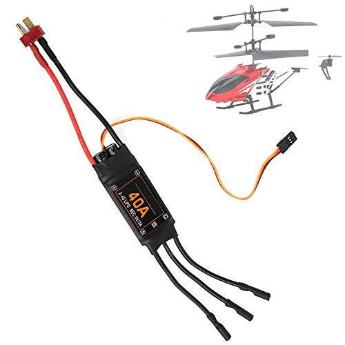 40A ESC, Controlador de Velocidad 40A ESC sin escobillas con protección de Corte de bajo Voltaje RC Drone Helicopter Upgrade Parts Accesorios(Negro)