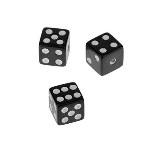 50 Piezas Juegos de Mesa Dados de 6 Caras Acrílico TRPG 12mm Color Negro