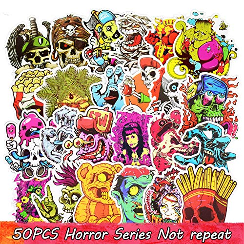 50pcs Del Horror Pegatinas Paquete De Halloween Zombis Adhesivos Para Pequeños Portátiles Niños Coches Bicicleta De La Motocicleta Monopatín Maleta De Equipaje