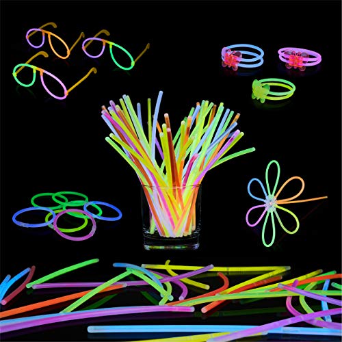 543 Pack, 250 Varitas Luminosas, Glow Sticks, 293 Conectores - Pulseras, Collares, Gafas, Bolas Luminosas, Flores - Seguro y No Tóxico| Niños, Cumpleaños, Fiestas de Neón, Decoracion, Piñatas.