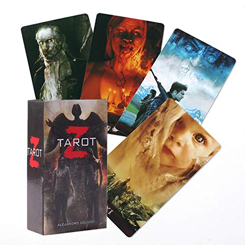 78 Piezas de Cartas de Tarot, Temas Oscuros Tarot Z Kit Cartas de Tarot, inglés Completo, Divertido Juego de Mesa Zombie Tarot Deck Juego de Cartas Adivinación