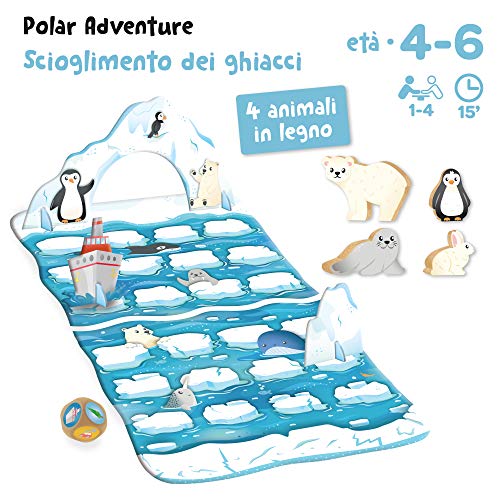 Adventerra Games Juego de mesa Polar Adventure | Juegos de mesa para niños fabricados en Europa con materiales de alta calidad reciclados y reciclables al 100%. Juegos Montessori Juegos educativos