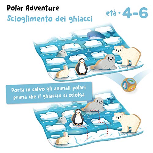 Adventerra Games Juego de mesa Polar Adventure | Juegos de mesa para niños fabricados en Europa con materiales de alta calidad reciclados y reciclables al 100%. Juegos Montessori Juegos educativos