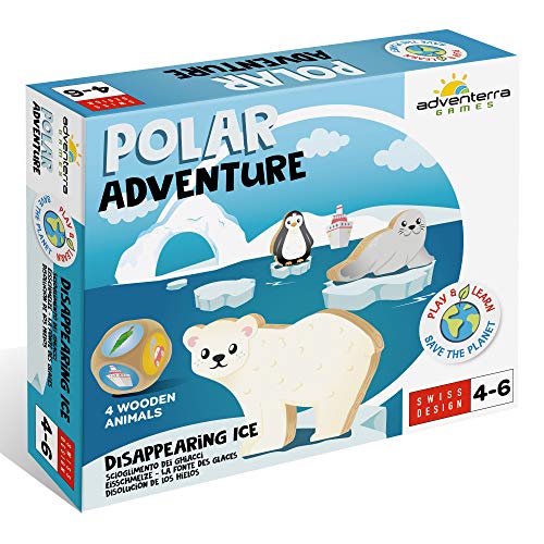 Adventerra Games Juego de mesa Polar Adventure | Juegos de mesa para niños fabricados en Europa con materiales de alta calidad reciclados y reciclables al 100%. Juegos Montessori Juegos educativos