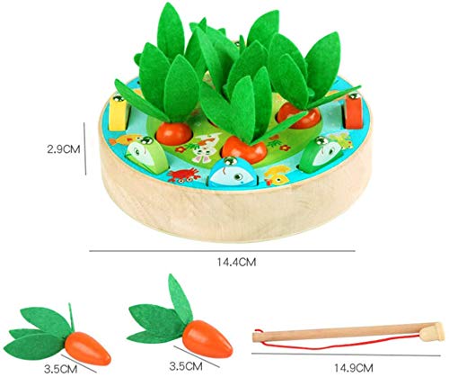 Afufu Juguetes Bebes 1 2 3 4 5 Años, Juguete Montessori Tire Zanahoria Clasificación Pesca Juegos, Rompecabezas Juego de Madera, Educativos/Cumpleaños/Navidad Regalo para Niños Infantil y Bebés