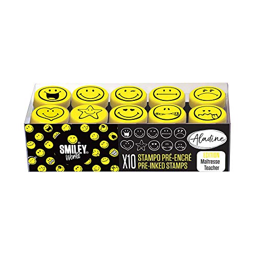 Aladine- Stampo Easy Juego de Sellos, Color Negro, Amarillo (03626)