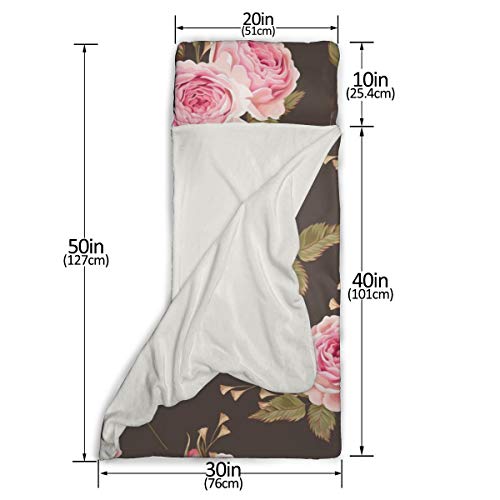 Alfombra de siesta para niños pequeños y niñas, diseño vintage con rosas inglesas, ideal para guarderías y preescolares.