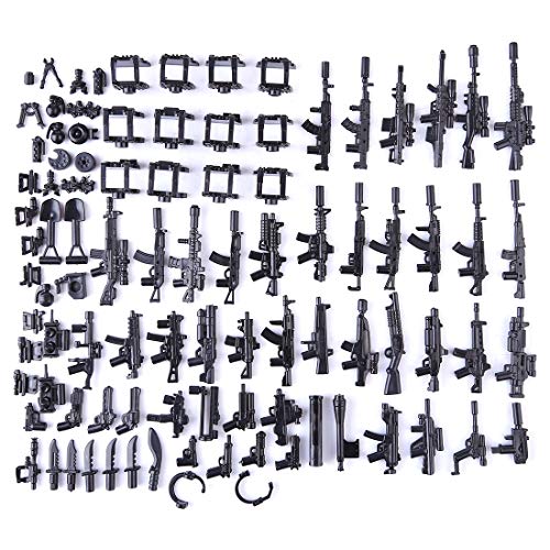 ALLESOK Juguete Militar Kit Custom Armas para Minifiguras de Soldados de Policía, Compatible con Lego