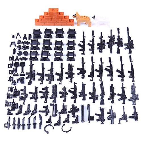 ALLESOK Juguete Militar Kit Custom Armas para Minifiguras de Soldados de Policía, Compatible con Lego