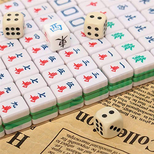 allforyou Mini Mahjong Chinese Funny Family Tabla de Mesa Juego Portable Mahjong Set Chinese Antique Mini Mahjong Games Games Home Games11