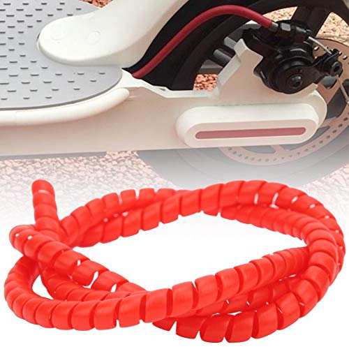 Alomejor Línea de Freno Tubo Espiral PP Scoooter Cable Protector de Carcasa Tubo de Cable ignífugo para Xiaomi M365 Scoooter eléctrico(Rojo)