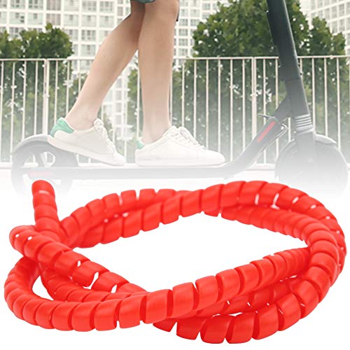 Alomejor Línea de Freno Tubo Espiral PP Scoooter Cable Protector de Carcasa Tubo de Cable ignífugo para Xiaomi M365 Scoooter eléctrico(Rojo)