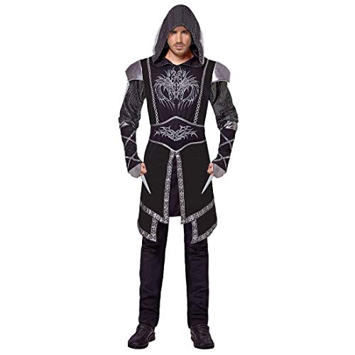 Amakando Disfraz Cosplay para Hombre Asesino para Hombre/Negro S (ES 48) / Outfit Caballero de Templo Asesino a sueldo/Ideal para Festivales de la Edad Media y Carnaval