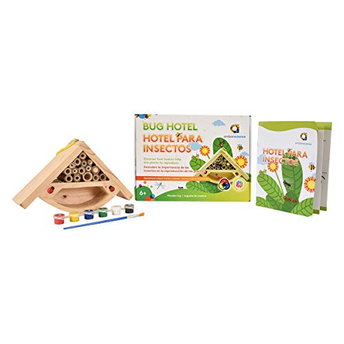 ambarscience- Hotel para Insectos- Casita de Madera Eco Friendly para Pintar y observar la biodiversidad, para niños 6+. (Ambar Passion S.A. 108400030118)