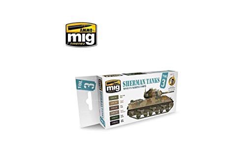 AMMO WWII Us Marine Corps Sherman Tanks Juego de Pintura acrílica, Multicolor MIG-7171