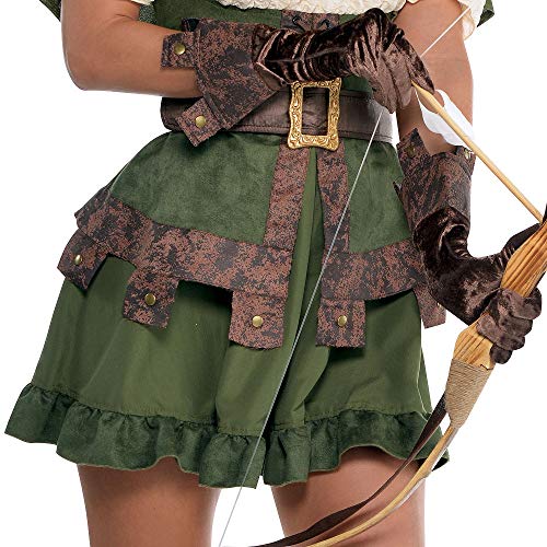 amscan Costume with Attached Size PC Disfraz de Miss Robin Hood con Capucha adjunta, Talla XL, 1 Unidad, Multicolor, Ladies 16-18 (847031)