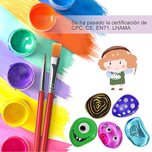 Anpro Juego de Pintura Rupestre, Juego de Manualidades para Niños, Pintura Impermeable, Varios Regalos Navideños