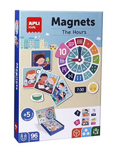 APLI Kids- Aprendo Las Horas Juego Magnético, Multicolor (18573)