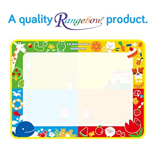 Aqua Water Doodle Mat, masivo 100cm x 70cm Magic Mat Dibujo Pintura Magic Water Pens 8 Sellos de Eva con molde Juguete educativo Regalos de cumpleaños para niños Niña Niños pequeños