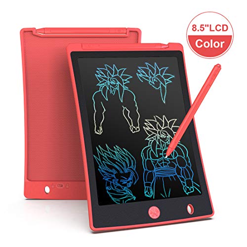 Arolun Tableta de Escritura LCD 8.5 Inch Colorida, LCD Tablero de Dibujo Gráfica Pizarra Magica de Mensaje Memo Pad Electrónico con Lápiz Regalos para Niños,Clase,Oficina,Casa,Cocina (Rojo)