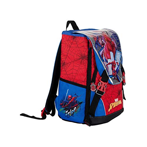 Auguri Preziosi Marvel Spiderman - Mochila escolar escolar para niño, extensible con efectos luminosos, correas acolchadas y respaldo Comfort Back