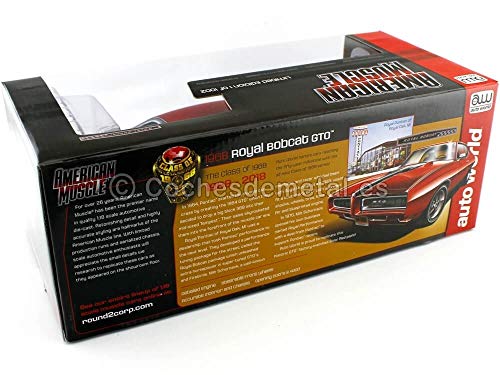 Auto World 1968 Pontiac GTO Royal Bobcat Red-Black 1:18 AMM1153