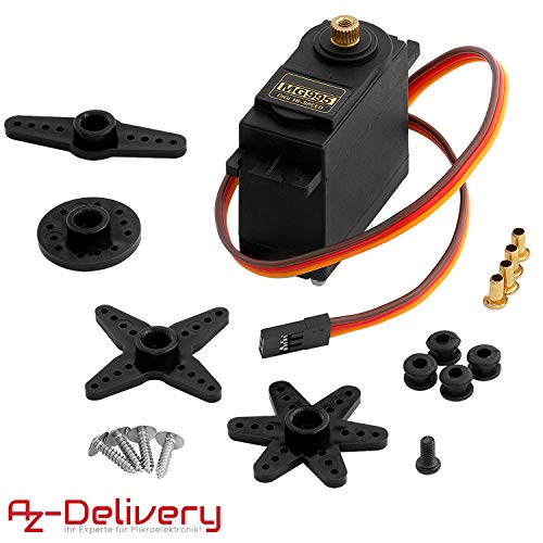 AZDelivery 3 x MG995 Micro Digital Servo Motor para RC Robot Avión Helicóptero para Arduino con eBook incluido