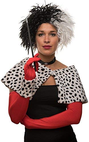 Balinco Cruella Peluca Negro/ Blanco para el Carnaval/ Carnival