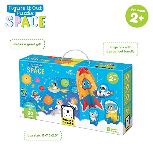 Banana Panda - Puzzle Figure It out Space - Puzzle de 20 Piezas con 8 Figuras de Juego para niños a Partir de 2 años y más