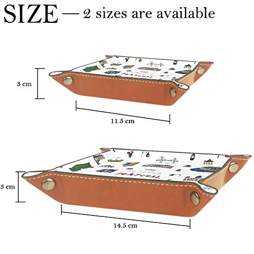 Bandeja plegable de piel sintética para dados de Lisboa, Portugal, caja de juegos para D&D, RPG, juegos de mesa o almacenamiento de llaves de teléfono de escritorio