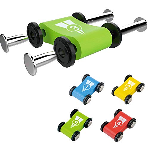 Baobë Juguetes de Pista de Madera, Juegos de Coches, Juguetes de Madera para Niños Haga Clic en la Pista de Clack con * 4 * Coches, Regalos Educativos para Niños Pequeños