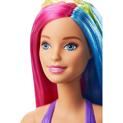 Barbie Dreamtopia Muñeca Sirena, pelo rosa y azul (Mattel GJK08)