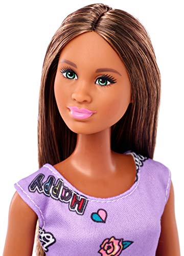 Barbie Fashionista, Muñeca Chic vestido lila, juguete +7 años (Mattel FJF15)