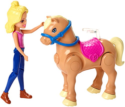 Barbie On the Go, carrera de ponis, muñeca con accesorios y caballo (Mattel FHV66)