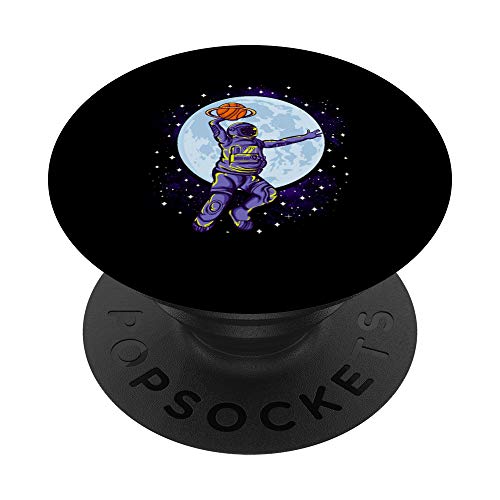 Basketball Astronaut Slam Dunk Space Moon Science Sport Gift PopSockets PopGrip: Agarre intercambiable para Teléfonos y Tabletas