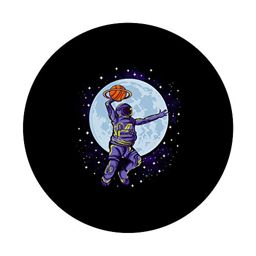 Basketball Astronaut Slam Dunk Space Moon Science Sport Gift PopSockets PopGrip: Agarre intercambiable para Teléfonos y Tabletas