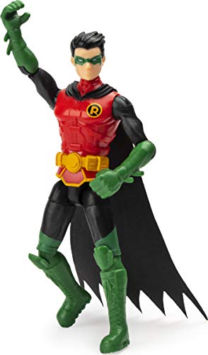 BATMAN Figura de acción Robin de 10.16 cm con 3 Accesorios misteriosos, Misión 2