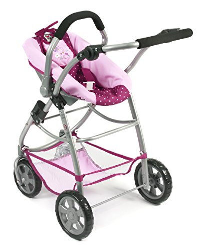 Bayer Chic 2000 637 29 Carrito para muñecas, 3 en 1, Color Morado, Lila/Rosa