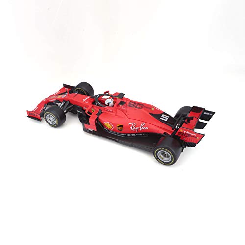 Bburago 15616807V BB - Maqueta de avión Formula 1 (Escala 1:18, Driver 5 Sebastian Vettel), Multicolor