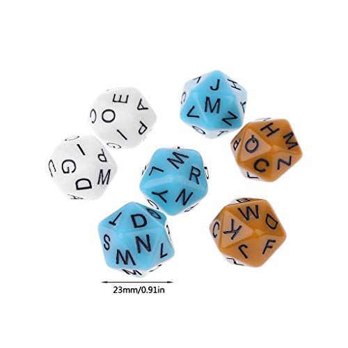 BELTI Dados del Alfabeto 7 unids/Set 20 Lados D20 Letras del Alfabeto inglés diales Accesorios de Juego de Mesa para niños Juguetes educativos