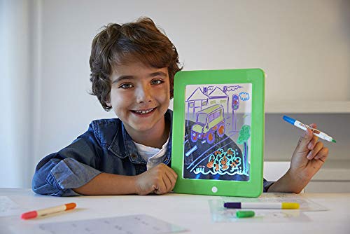 BEST DIRECT Fantastic Rotuladores, Accesorio para Pizarra Mágica con Luces Led y Cartones de Dibujo para Dibujar y Pintar Regalo para Niños No Ensucia Estimula la Creatividad