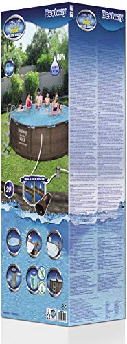 Bestway Steel ProMAX Deluxe Series Pool Set Juego de Piscinas con Marco de Acero con Bomba de Filtro, marrón, 366 x 100 cm