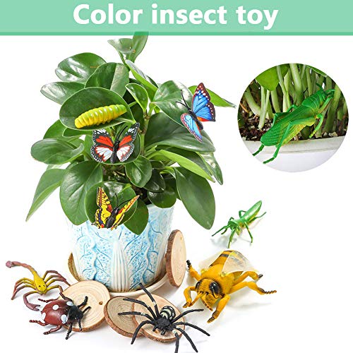 BESTZY 37pcs Insectos plástico para niños Figuras Insectos Juguetes con Pegatina Pared Colorida Mariposa para educación