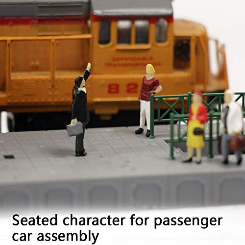 BESTZY 50pcs Mix Pintado Cifras Pasajeros Tren Modelo Personas Park Street para Maqueta Ferroviaria Trenes Scenescapes Plataforma Pasajeros Figuras Miniatura( 1:50)